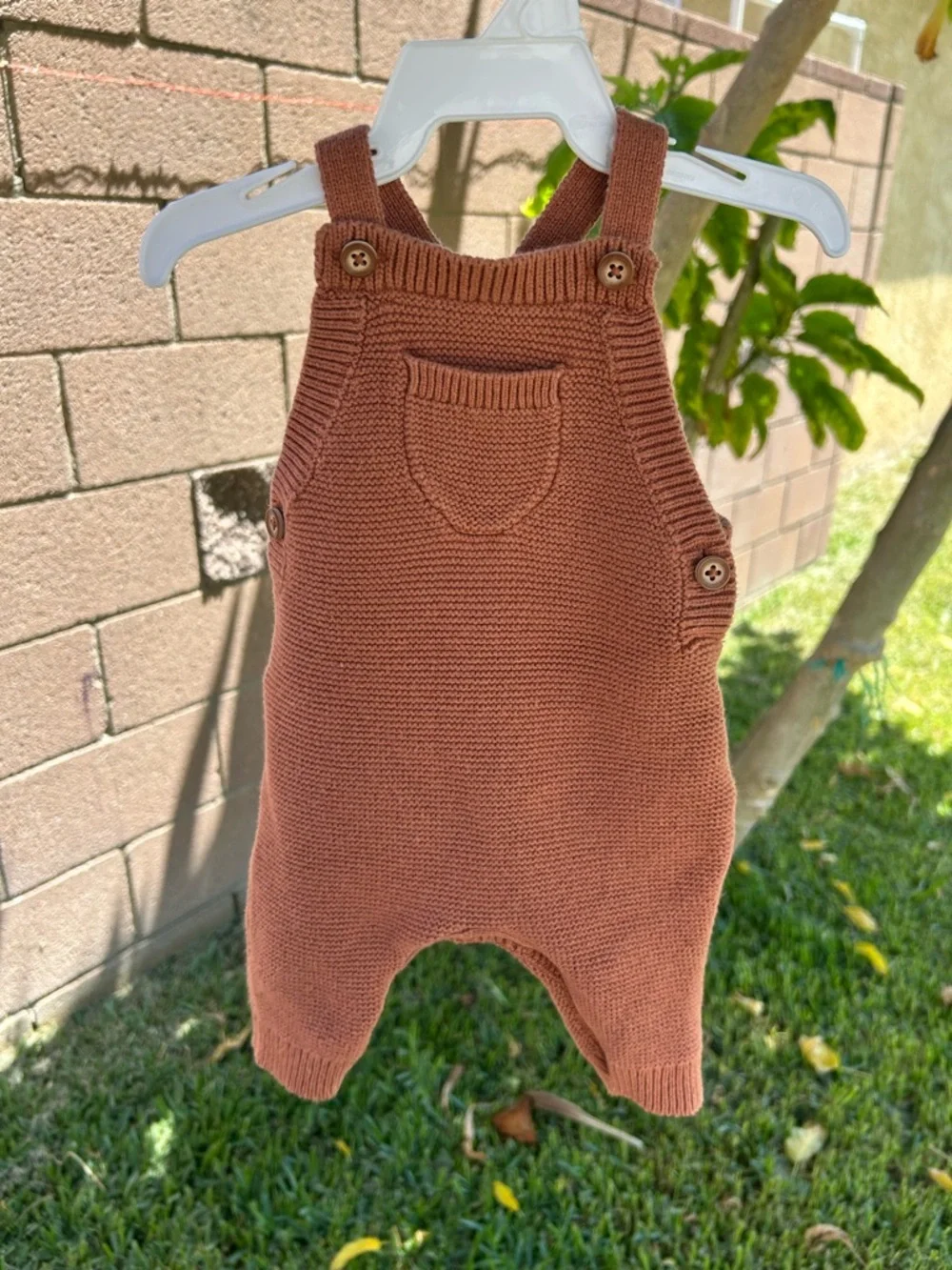 Carter's Rust Brown Knit Baby Overalls
